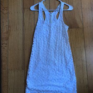 Banana Republic white lace stretchy shift dress